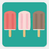 Popsicles Vierkante Sticker (Voorkant)