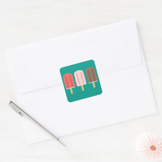 Popsicles Vierkante Sticker (Envelop)