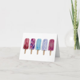 Popsicles watercolor schilderkunst zomerse sfeer  bedankkaart