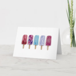 Popsicles watercolor schilderkunst zomerse sfeer  kaart
