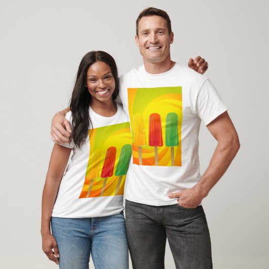 Popsicles Yellow Red Green Mannen T-Shirt (Unisex)