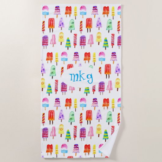 Popsics Bright Waterverf monogram handdoek (Voorkant)