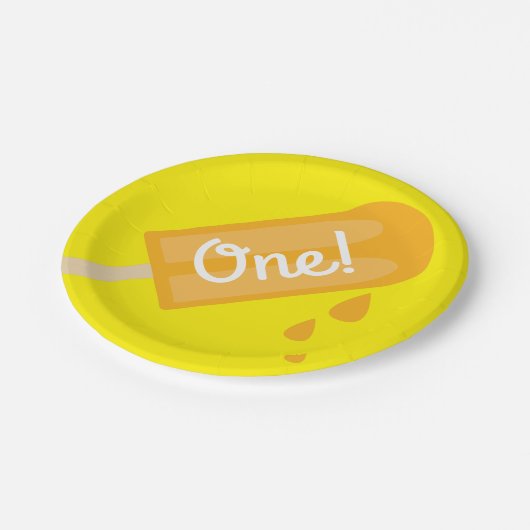Popsiculair Cute Summer 1st Birthday Thema Papieren Bordje (Gekanteld)