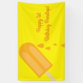 Popsiculair Cute Summer 1st Birthday Thema Spandoek (Verticaal)