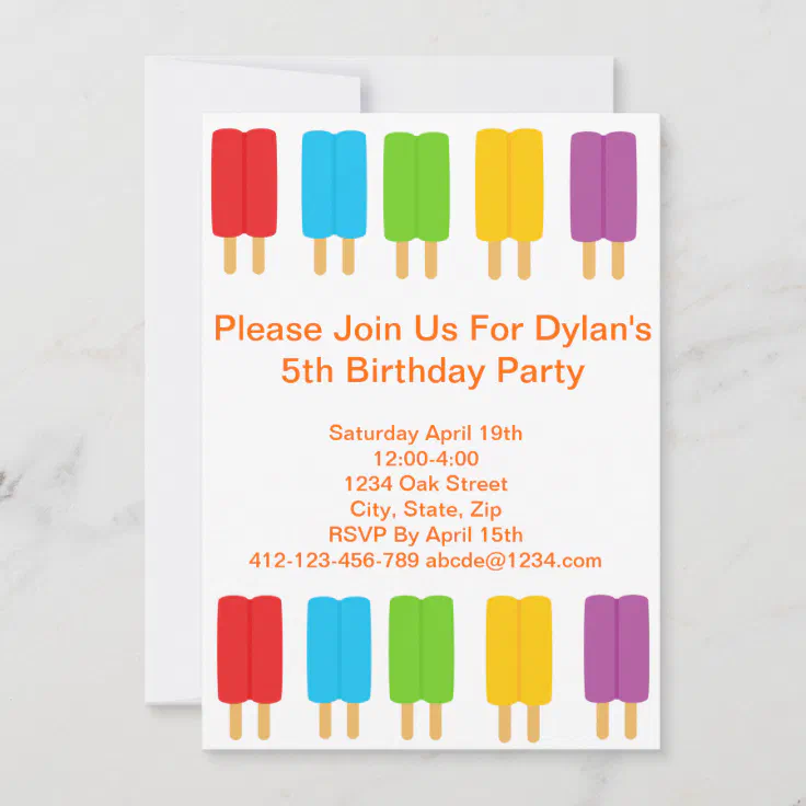 Popsiers Birthday Party Invitation Kaart Zazzlenl