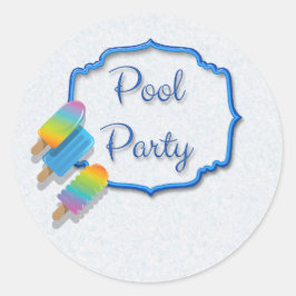 Popsifiek Pool Party Ronde Sticker