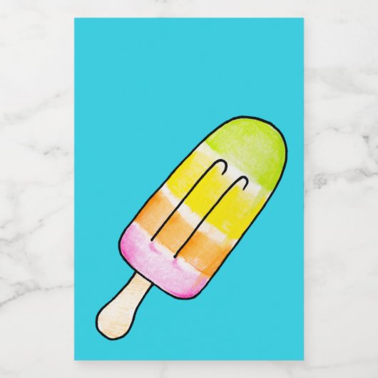 Popsikel Voedselcontainer Etiket (Enkel label)