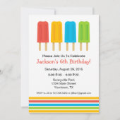 Popsile Birthday Party Invitation Kaart (Voorkant)