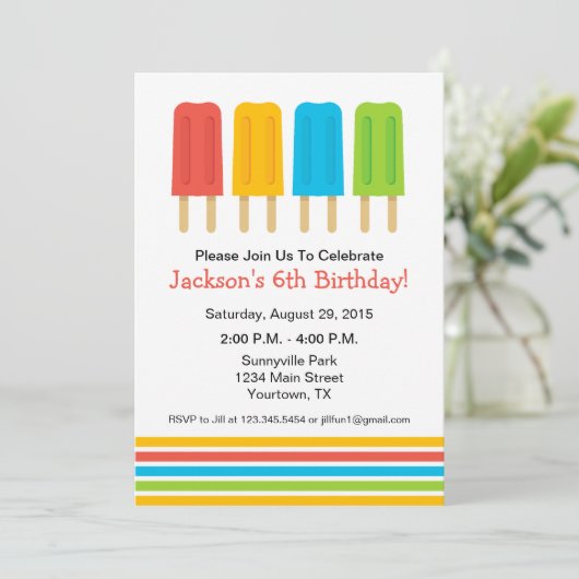 Popsile Birthday Party Invitation Kaart (Staand voorkant)