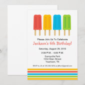Popsile Birthday Party Invitation Kaart (Voorkant / Achterkant)