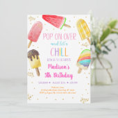 Popsile regenboogroze goudmeisjes verjaardag kaart (Staand voorkant)