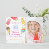 Popsile regenboogroze goudmeisjes verjaardag kaart (Staand voorkant)