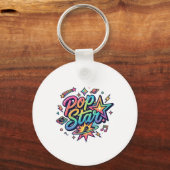 Popster Funny Popcorn Grafische T-Shirt Sleutelhanger (Voorkant)