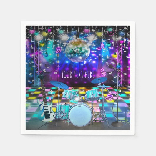 POPSTERPARTY Verjaardags Musical Dans Servetten (Voorkant)