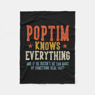 Poptim weet alles vaderdag retro vintage fleece deken