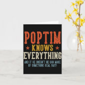 Poptim weet alles vaderdag retro vintage kaart (Gele Bloem)