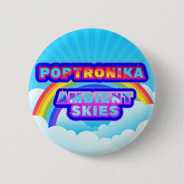POPtRONiKA - AMBiENt SKIES logo Ronde Button 5,7 Cm