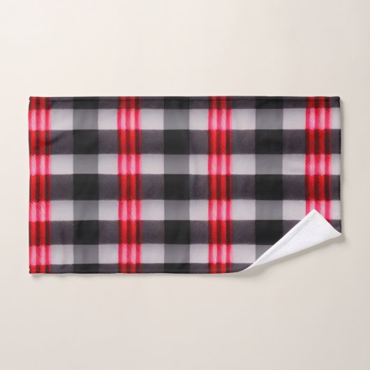 Populair Abstract rood zwart geplakt Collectie Bad Handdoek (Handdoek)