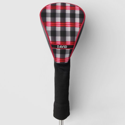 Populair Abstract rood zwart geplakt Collectie Golfheadcover (Voorkant)