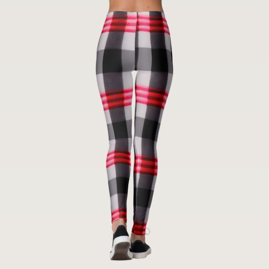 Populair Abstract rood zwart geplakt Collectie Leggings (Achterkant)