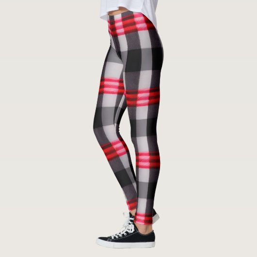 Populair Abstract rood zwart geplakt Collectie Leggings (Links)
