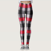 Populair Abstract rood zwart geplakt Collectie Leggings (Voorkant)