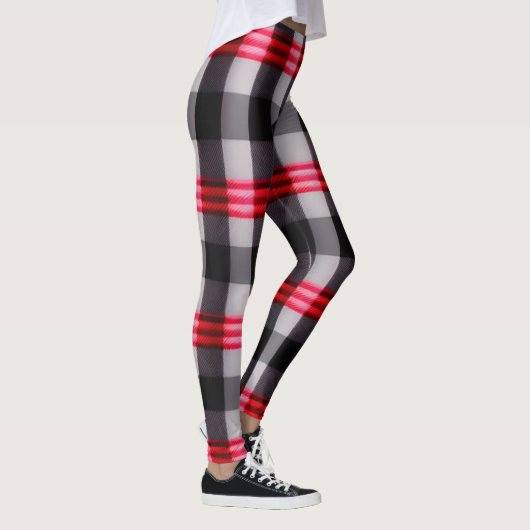 Populair Abstract rood zwart geplakt Collectie Leggings (Rechts)