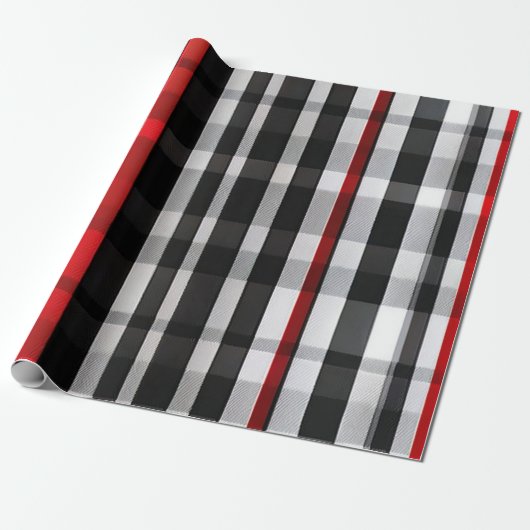 Populair Abstract Rood Zwart Plaid Collectie Cadeaupapier (Uitgerold)