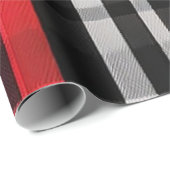 Populair Abstract Rood Zwart Plaid Collectie Cadeaupapier (Rol Hoek)