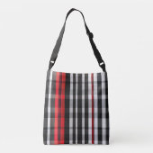 Populair Abstract Rood Zwart Plaid Collectie Crossbody Tas (Achterkant)