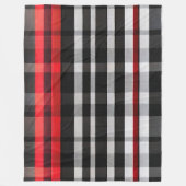 Populair Abstract Rood Zwart Plaid Collectie Fleece Deken (Voorkant)