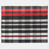 Populair Abstract Rood Zwart Plaid Collectie Fleece Deken (Voorkant (Horizontaal))