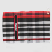 Populair Abstract Rood Zwart Plaid Collectie Golfhanddoek (Horizontaal)