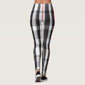 Populair Abstract Rood Zwart Plaid Collectie Leggings (Achterkant)