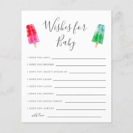 Populair Baby shower wenst Baby Kaart (Voorkant)