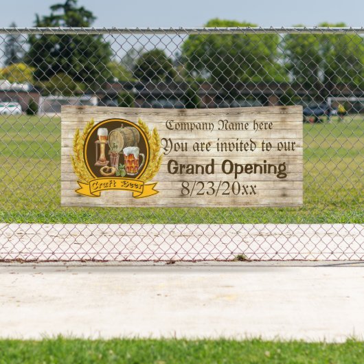 populair bier grote opening voegt informatie toe spandoek (Insitu)
