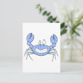 Populair blauw krabby uniek Cute Cute Cft-Cadeau Briefkaart (Staand voorkant)