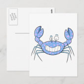 Populair blauw krabby uniek Cute Cute Cft-Cadeau Briefkaart (Voorkant / Achterkant)
