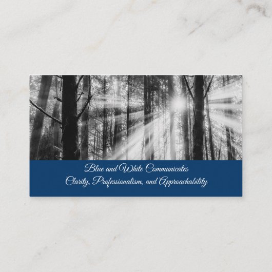 Populair blauw & wit landschap visitekaartje (Achterkant)