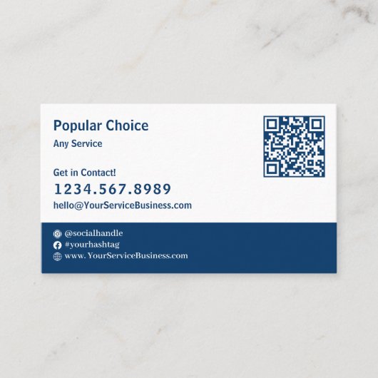 Populair blauw & wit landschap visitekaartje (Voorkant)