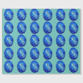 Populair blauw Zee Cadeaupapier (Vlak)