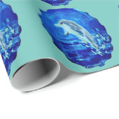 Populair blauw Zee Cadeaupapier (Rol Hoek)