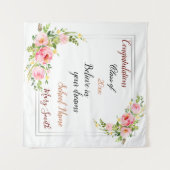 Populair Bloem Motief Aanpasbaar Zilver Wandkleed (Voorkant (horizontaal))