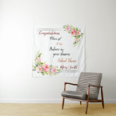 Populair Bloem Motief Aanpasbaar Zilver Wandkleed (In situ)