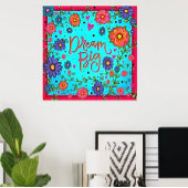 Populair Bloemen Blauwgroen Droom Grote Inspireren Poster