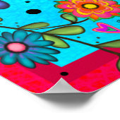 Populair Bloemen Blauwgroen Droom Grote Inspireren Poster (Hoek)