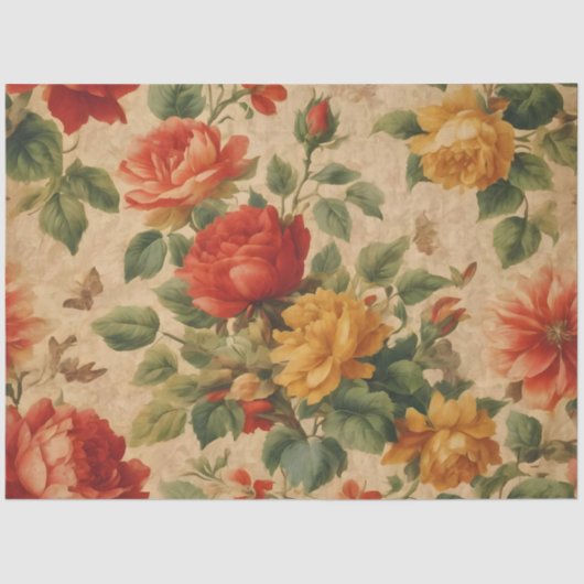 Populair Bloemen Waterverf Collectie Tissuepapier (Voorkant)