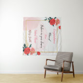 Populair bloemmotief Aangepaste rode roos Wandkleed (In Situ (horizontaal))