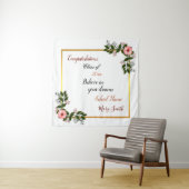 Populair Bloemstuk Op Maat Wit Roze Roos Wandkleed (In situ)