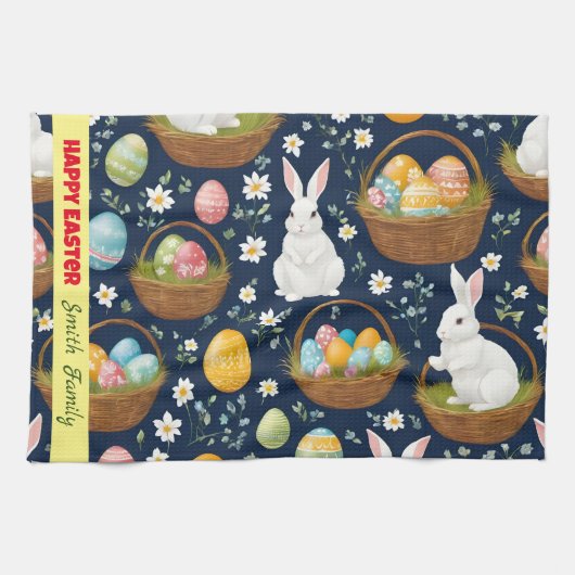 Populair Bunny Happy Easter Collectie Theedoek (Horizontaal)